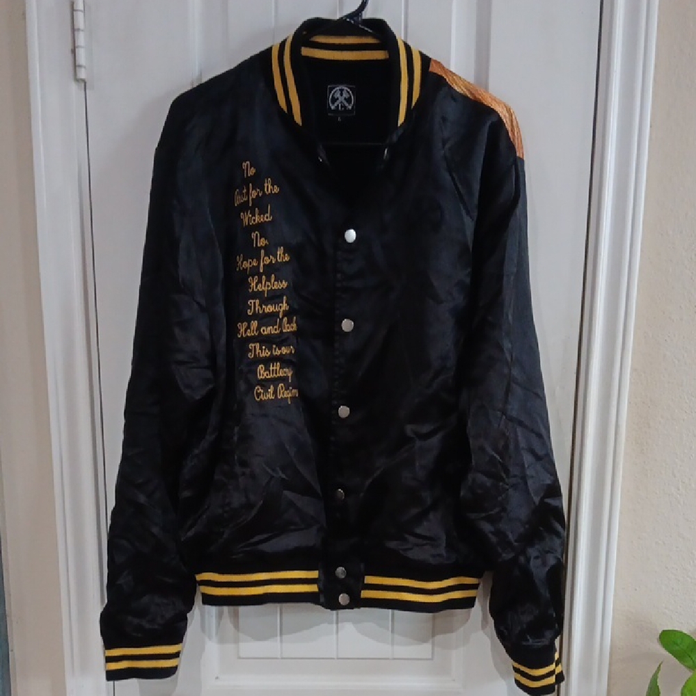 RARE Civil Regime 8th Anniversary Embroidered Tiger Satin Bomber Jacket L